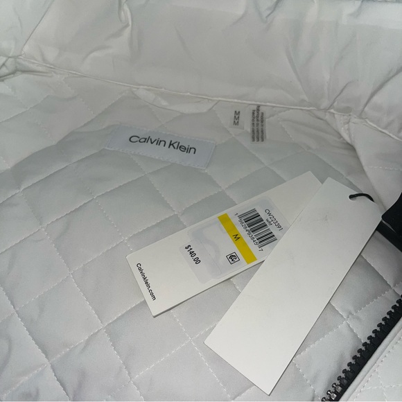 Calvin Klein Black & White Block Quilted Hooded Zip Up Jacket - Duplicate - Picture 7 of 15